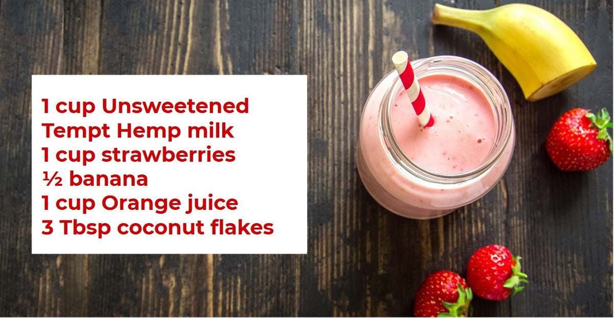 Strawberry Sunrise Hemp Milk Smoothie Vegan Smoothie Allergy